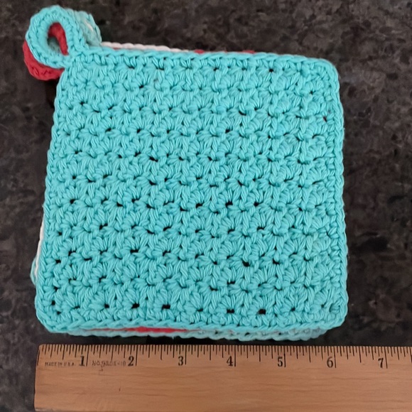5 Crocheted Dish Cloths / Wash Cloths / Potholders Facecloths Trivet 100% Cotton - Picture 4 of 5